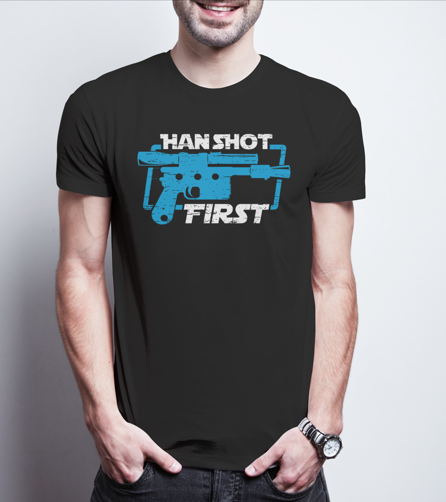 Han Shot First Blue Blaster T-Shirt