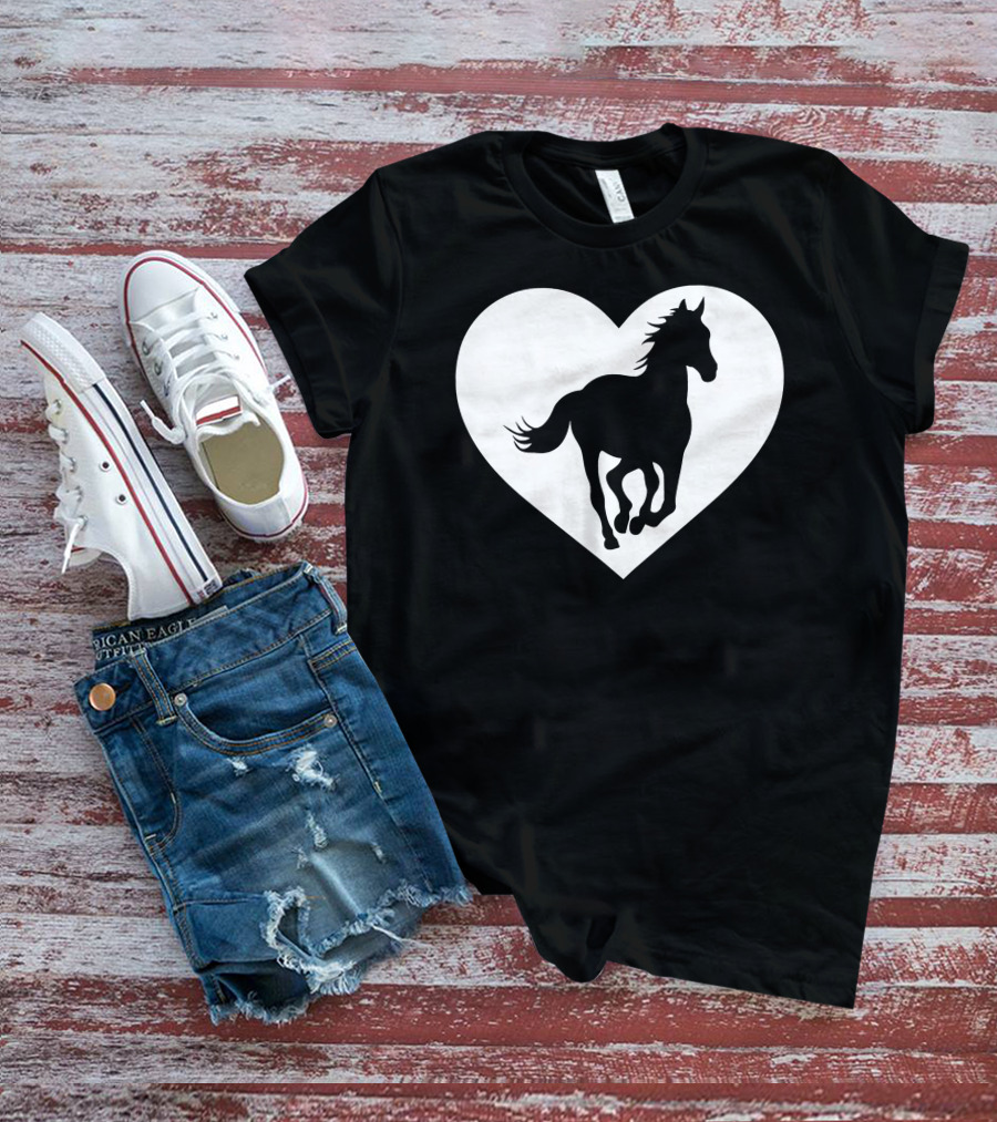 Heart Horse Silhouette Icon T-Shirt