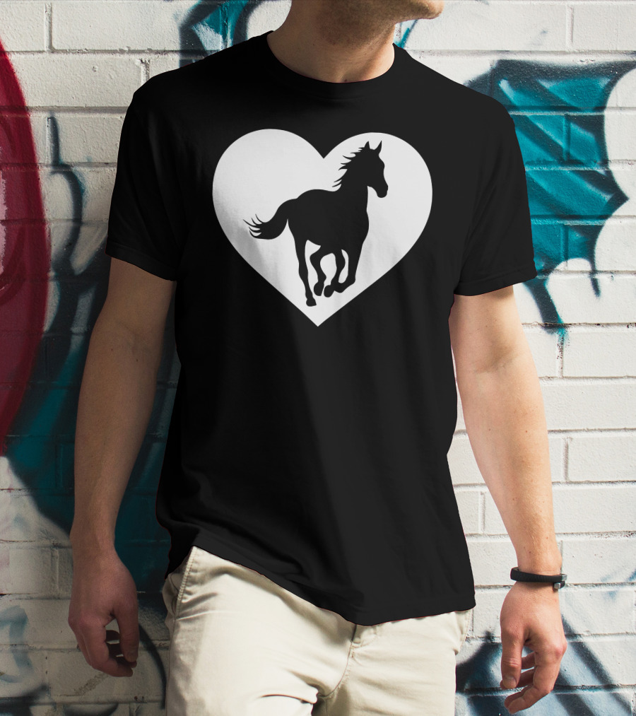 Heart Horse Silhouette Icon T-Shirt