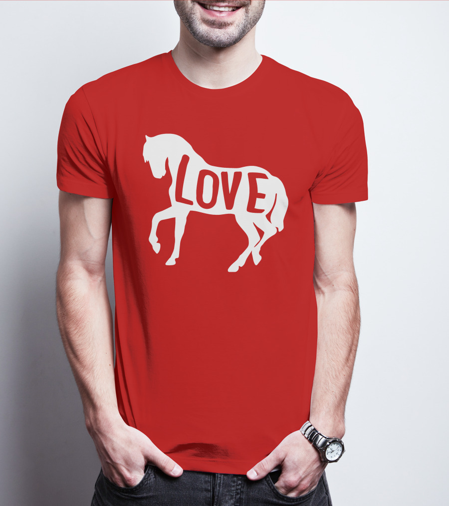 Love Horse White Silhouette T-Shirt