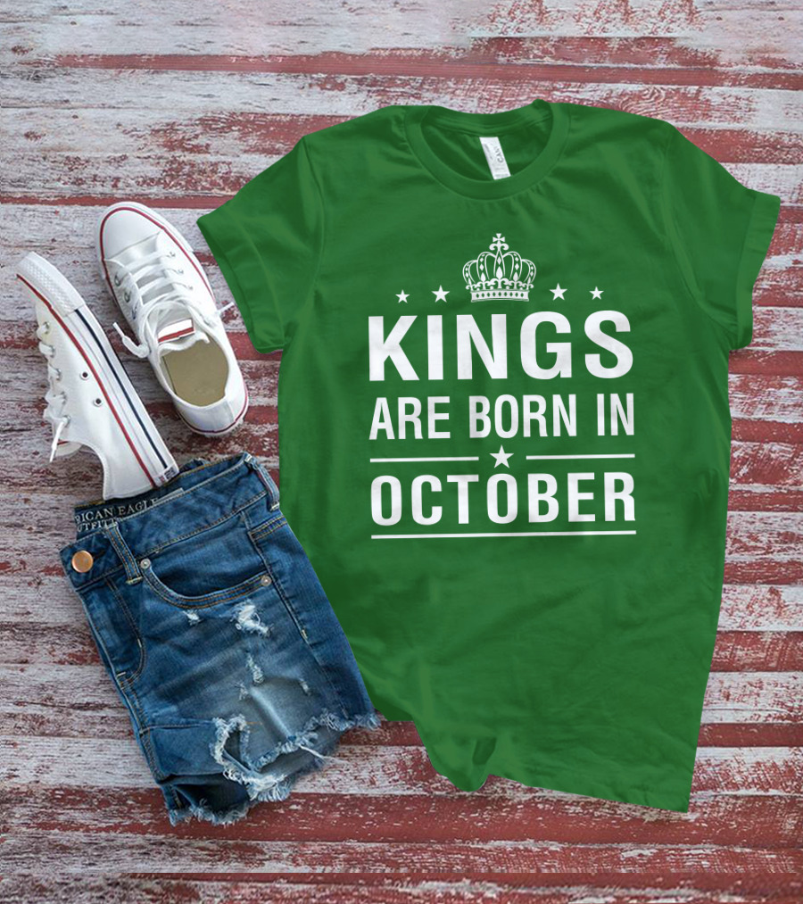 Kings Are Born In October Crowned T-Shirt