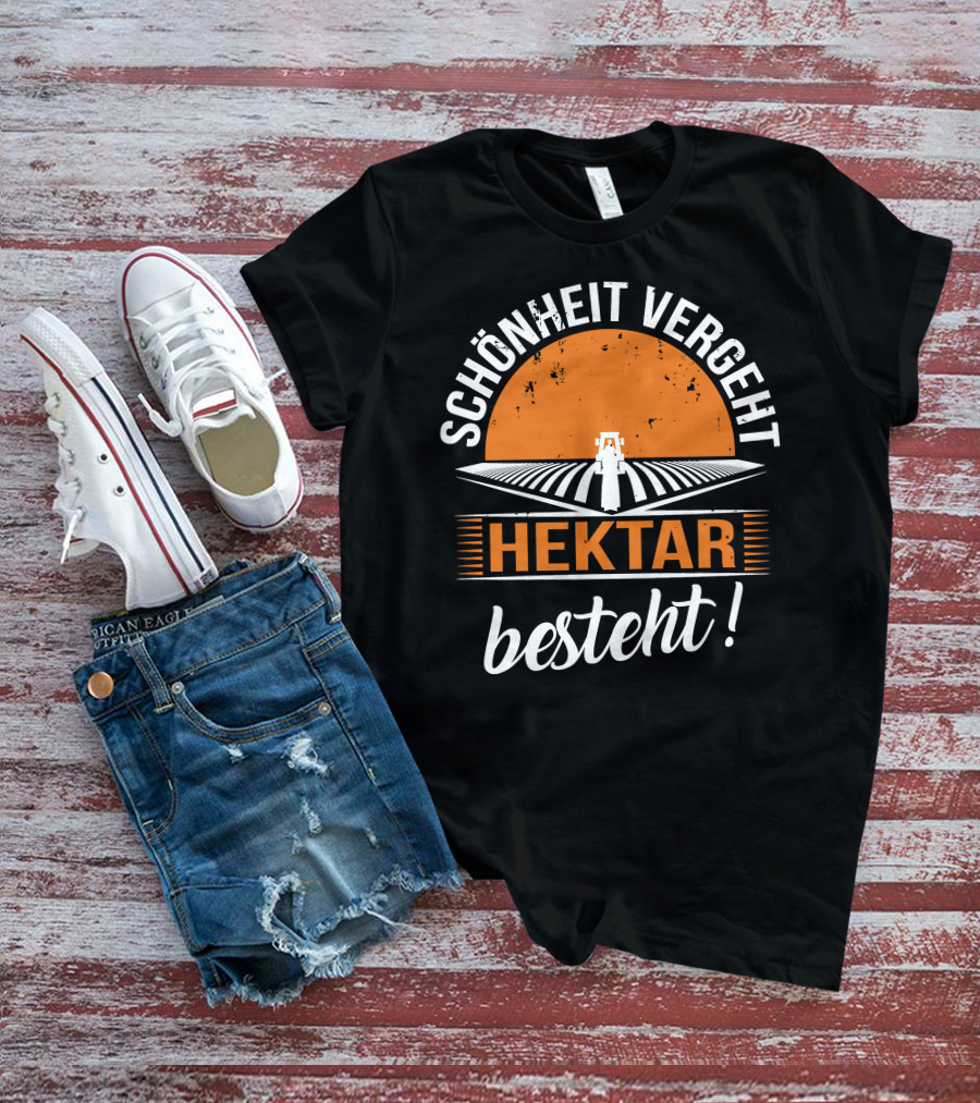Schönheit Vergeht Hektar Besteht Traktor Landwirtschaft Feld Sonnenuntergang T-Shirt