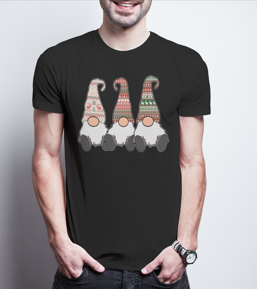 3 Nordic Gnomes Winter Christmas Swedish Tomte Scandinavian T-Shirt