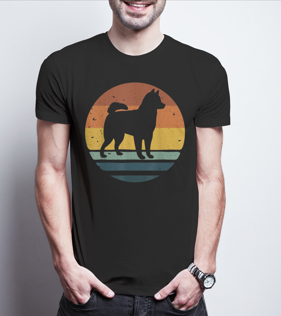 Alaskan Klee Kai Vintage Dog Sunset T-Shirt