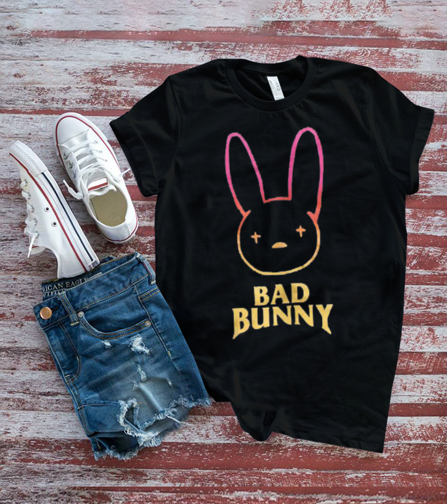 Bad Bunny Faded Gradient Bunny Face T-Shirt