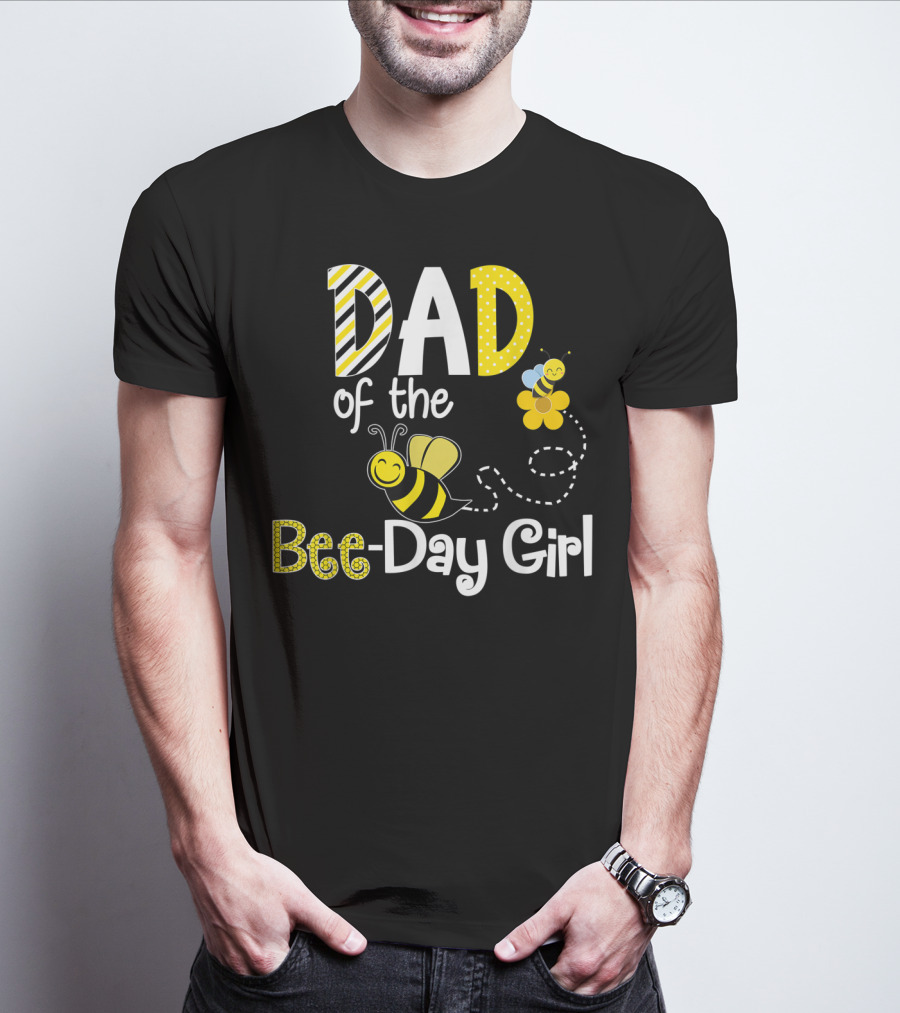 Dad Of The Bee-Day Girl Birthday Matching Hive Party T-Shirt