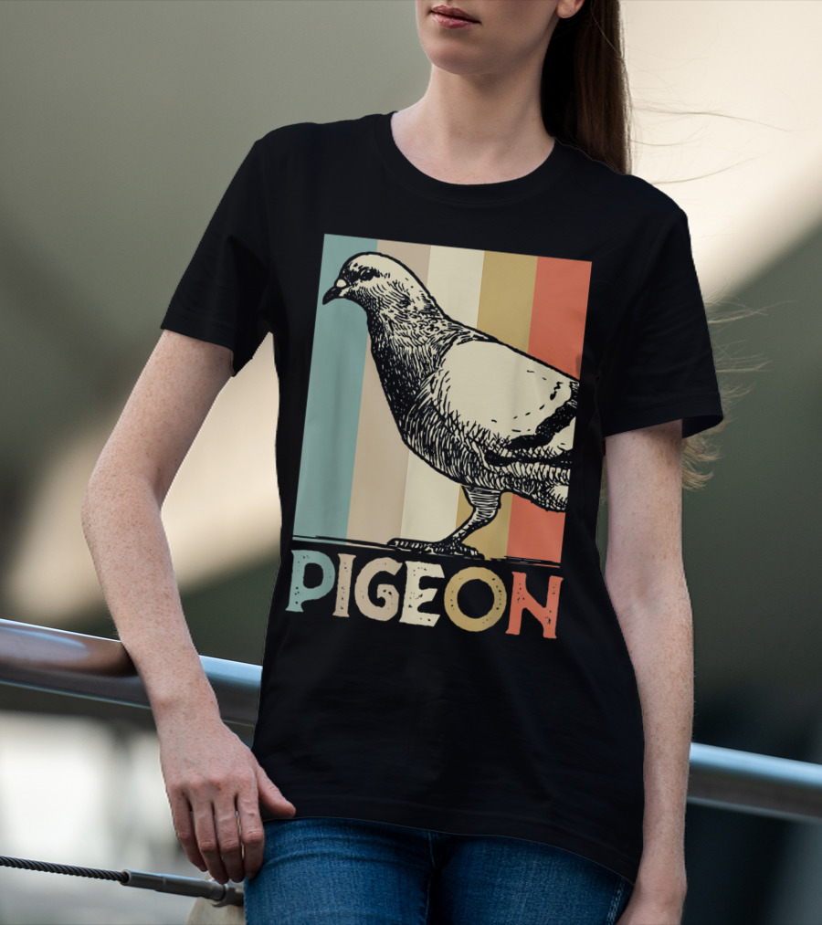 Pigeon Breeder Racing Retro Bird Stripes T-Shirt