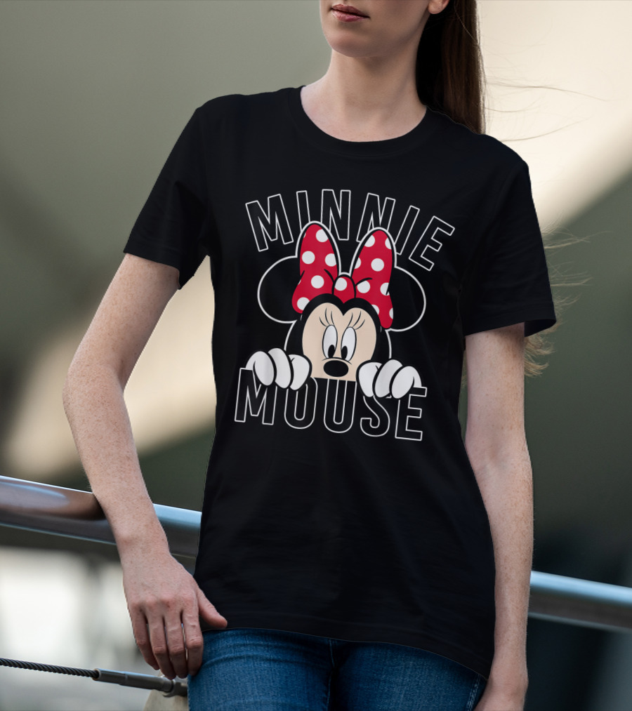 Minnie Mouse Peeking Rock The Dots Minnie T-Shirt