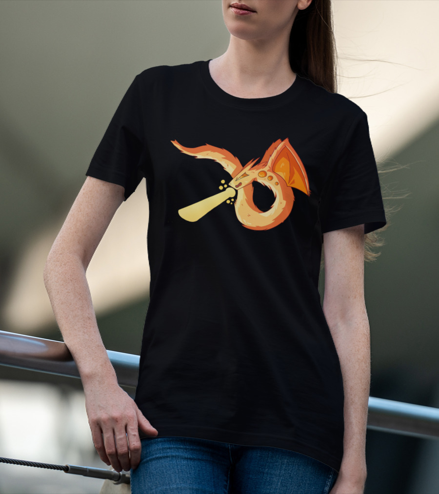 Dragon Flame Fiery Serpent Breathing Light Beam T-Shirt
