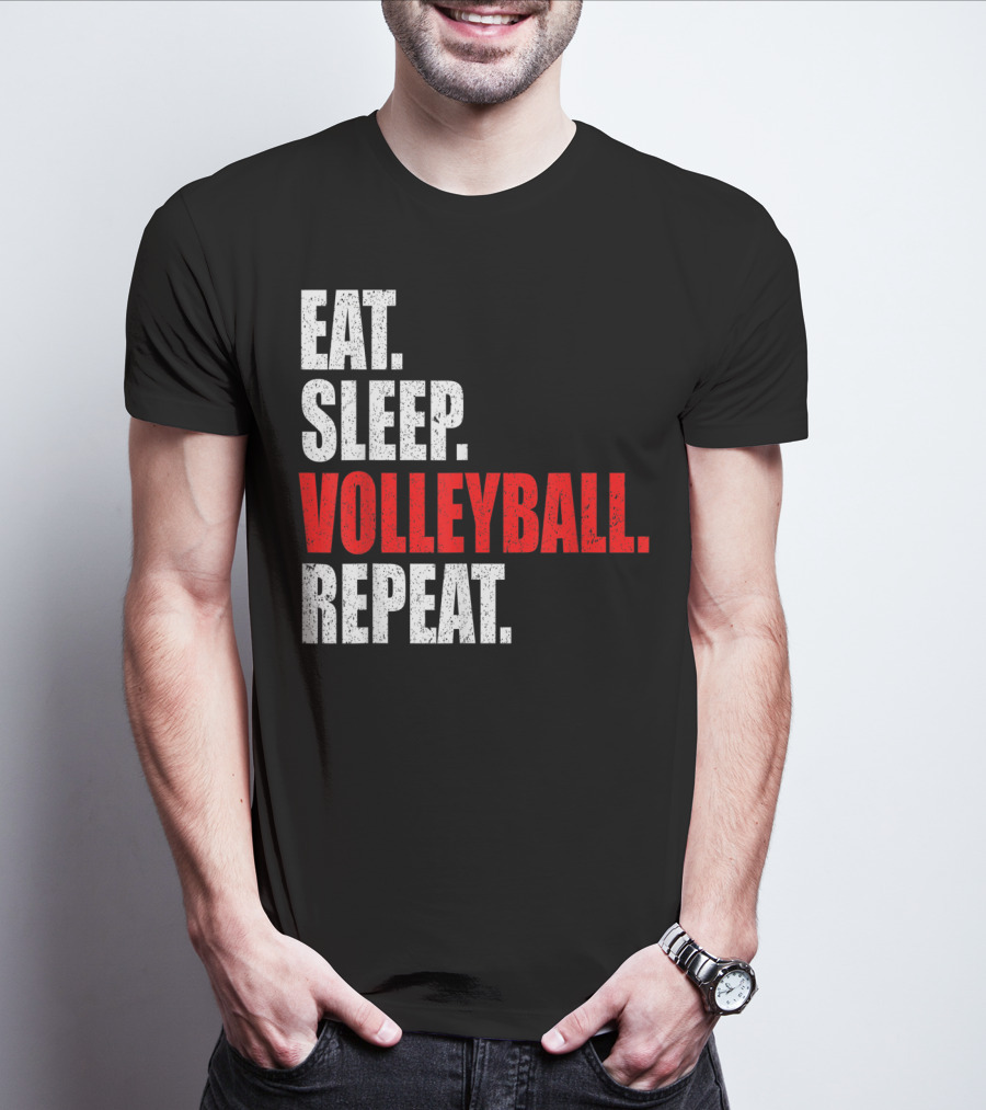 Eat Sleep Volleyball Repeat Volleyball Player Life Cycle T-Shirt