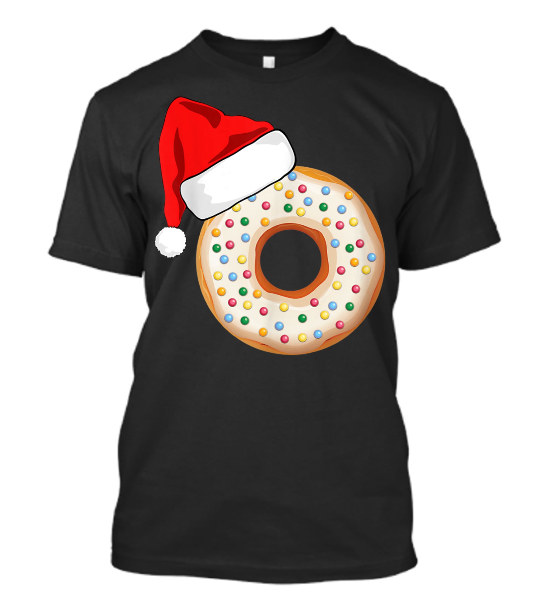 Funny Donut Santa Hat With Sprinkles T-Shirt