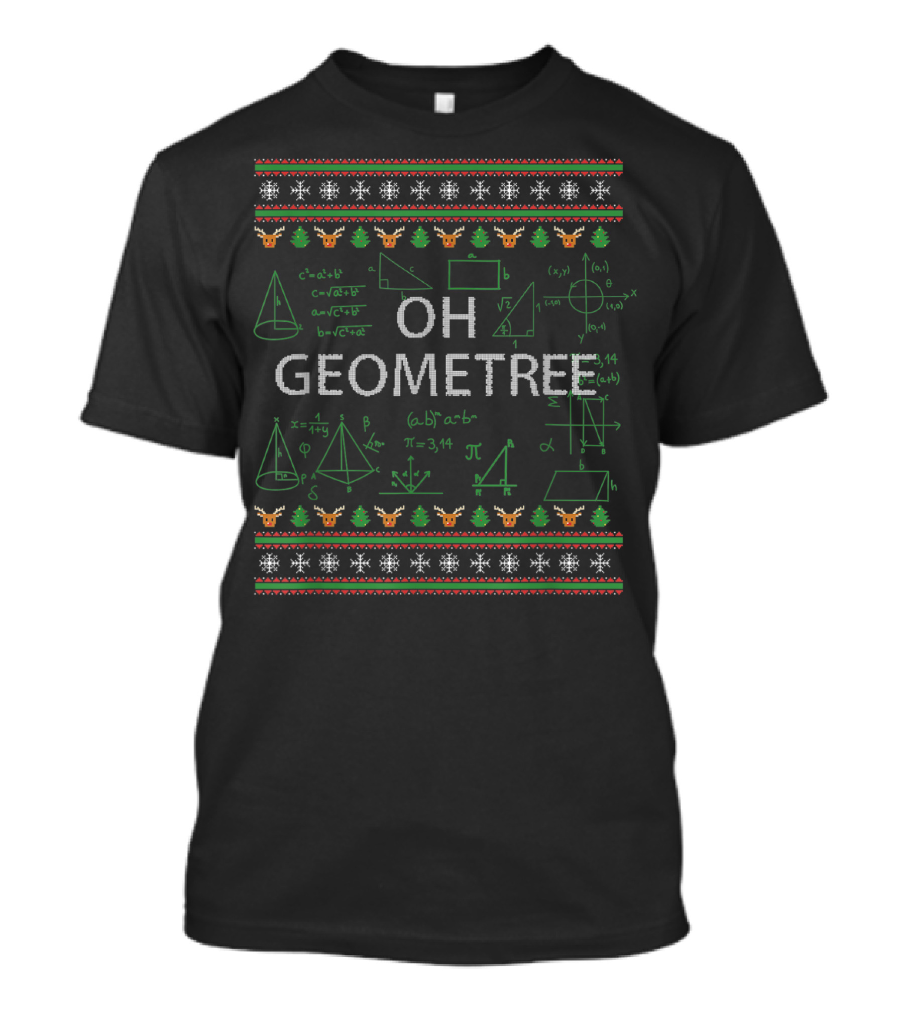 OH GEOMETREE Math Formulas Christmas T-Shirt