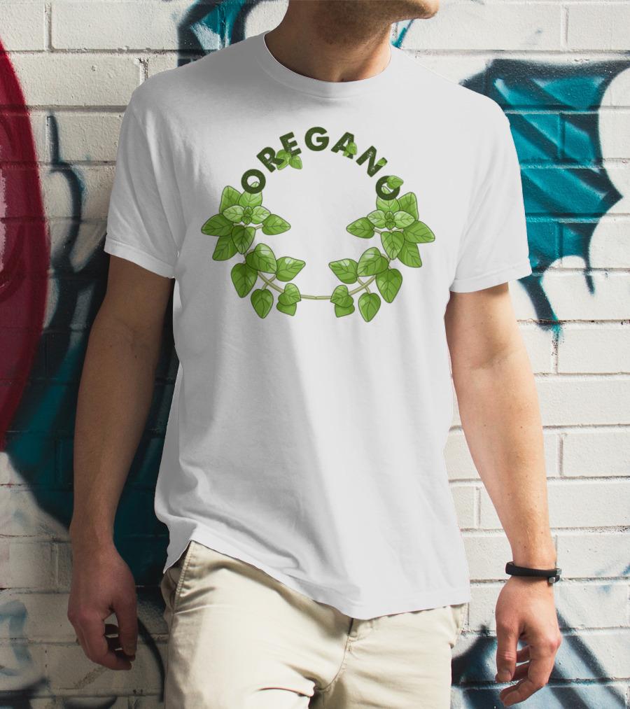 Oregano Herb Collectors Green Leaf Wreath T-Shirt