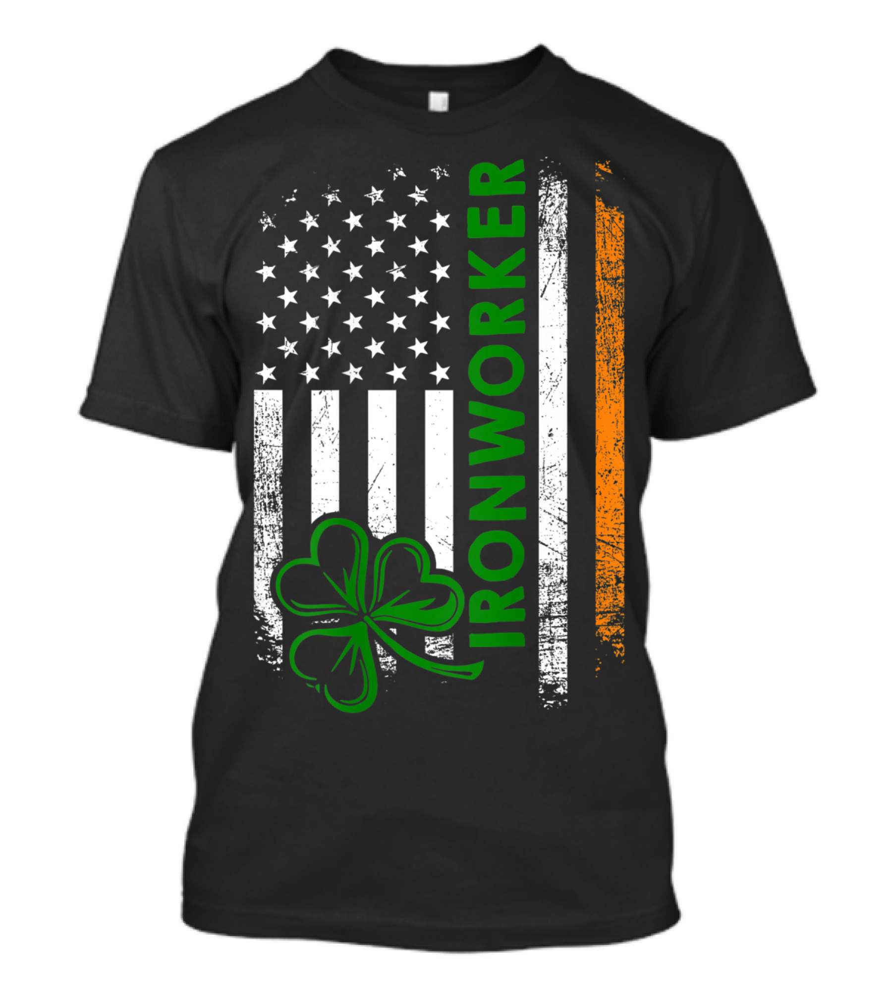 Irish American Ironworker Shamrock Flag T-Shirt
