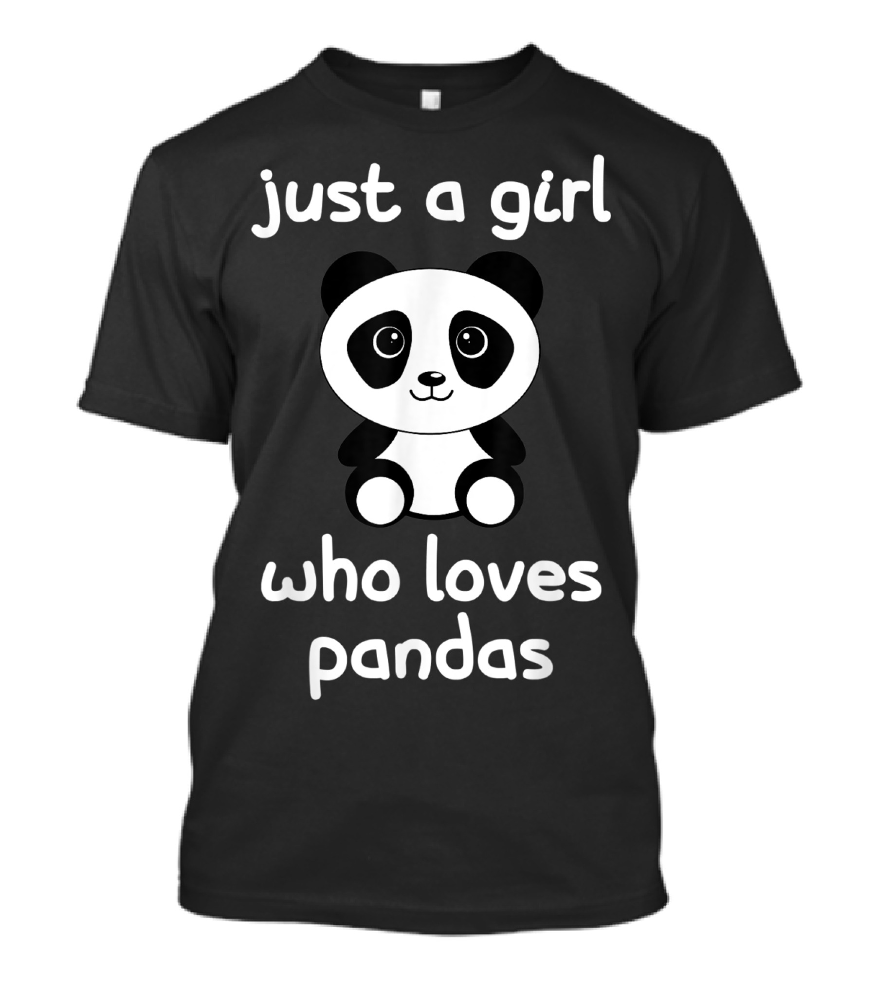 Just A Girl Who Loves Pandas Cute Panda Cartoon T-Shirt