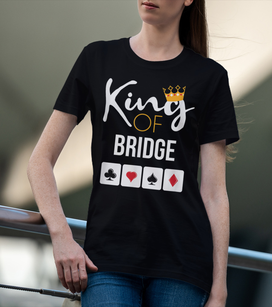 King Of Bridge Card Game Lover With Suit Symbols T-Shirt