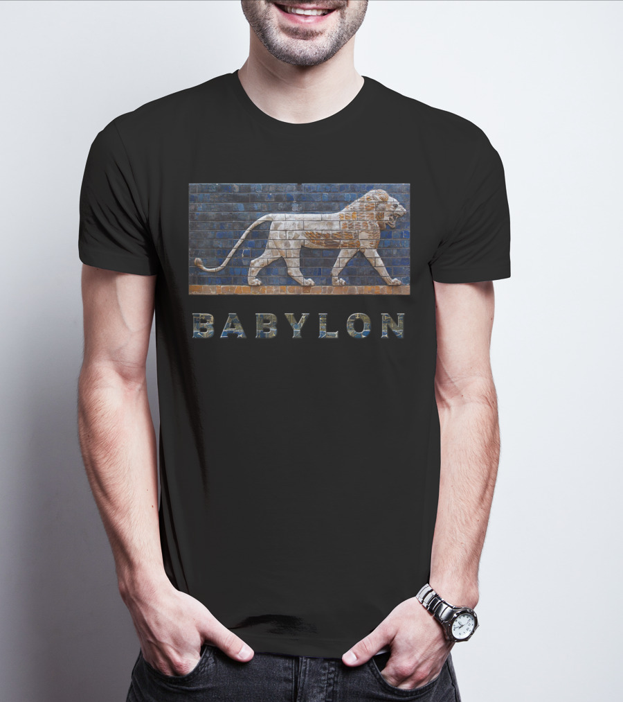 Babylon Lion Stone Mosaic Ancient T-Shirt