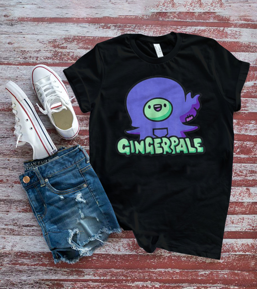 Gingerpale Cute Character With Purple And Green T-Shirt