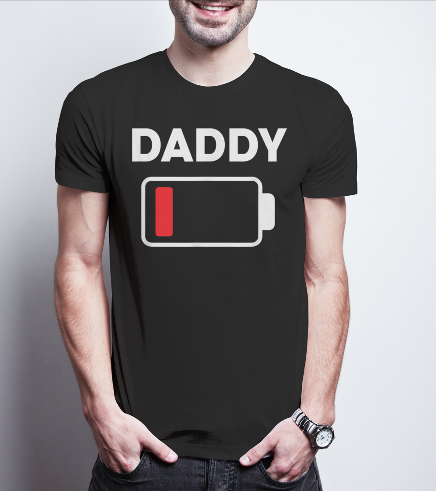 Daddy Low Battery Christmas Family Matching T-Shirt