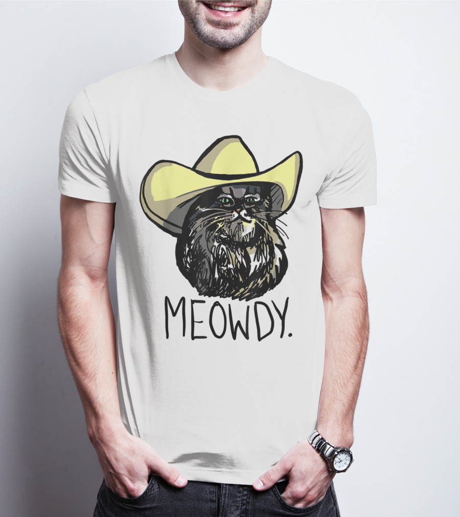 MEOWDY Texas Cowboy Cat T-Shirt