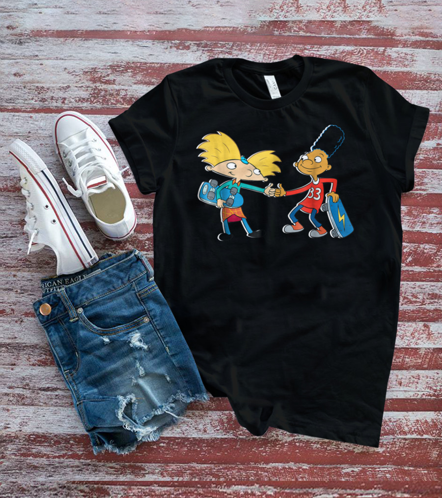 Nick Rewind Hey Arnold Skateboarding Characters Arnold And Gerald T-Shirt