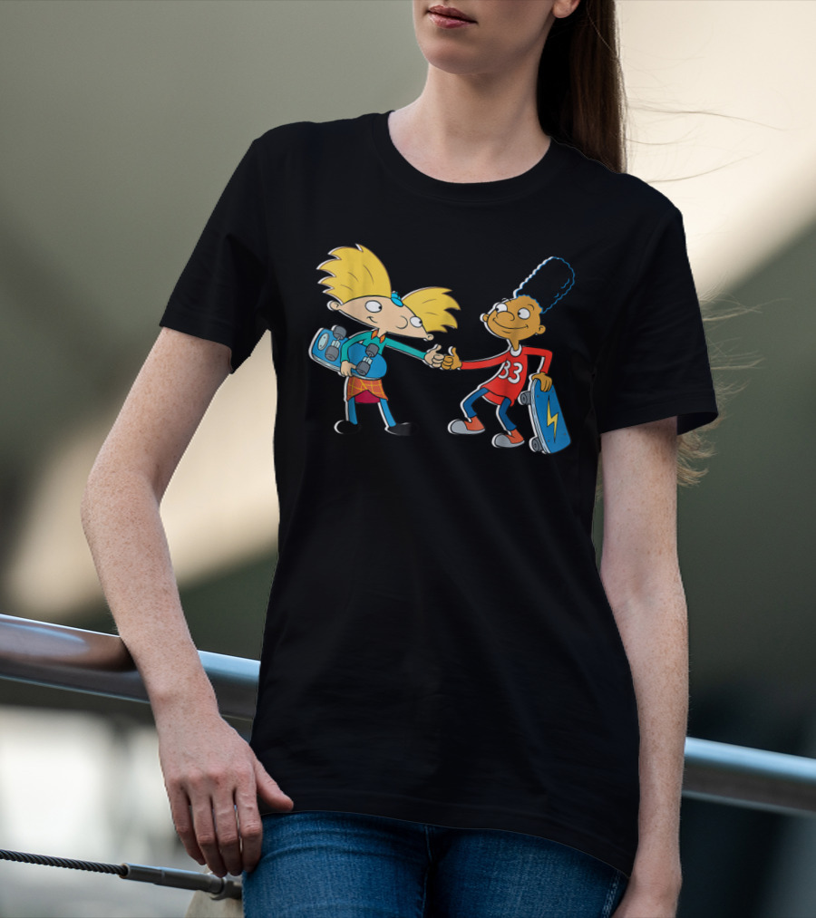 Nick Rewind Hey Arnold Skateboarding Characters Arnold And Gerald T-Shirt