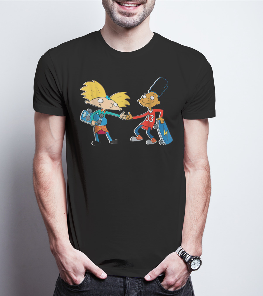 Nick Rewind Hey Arnold Skateboarding Characters Arnold And Gerald T-Shirt
