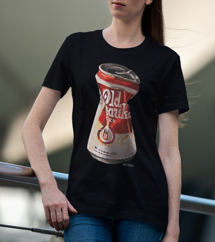 Old Crushed Beer Can Milwaukee Art Friedl T-Shirt