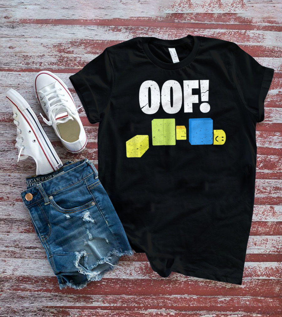 Oof Blox Noob Funny Gamer Blocks Oof Face T-Shirt
