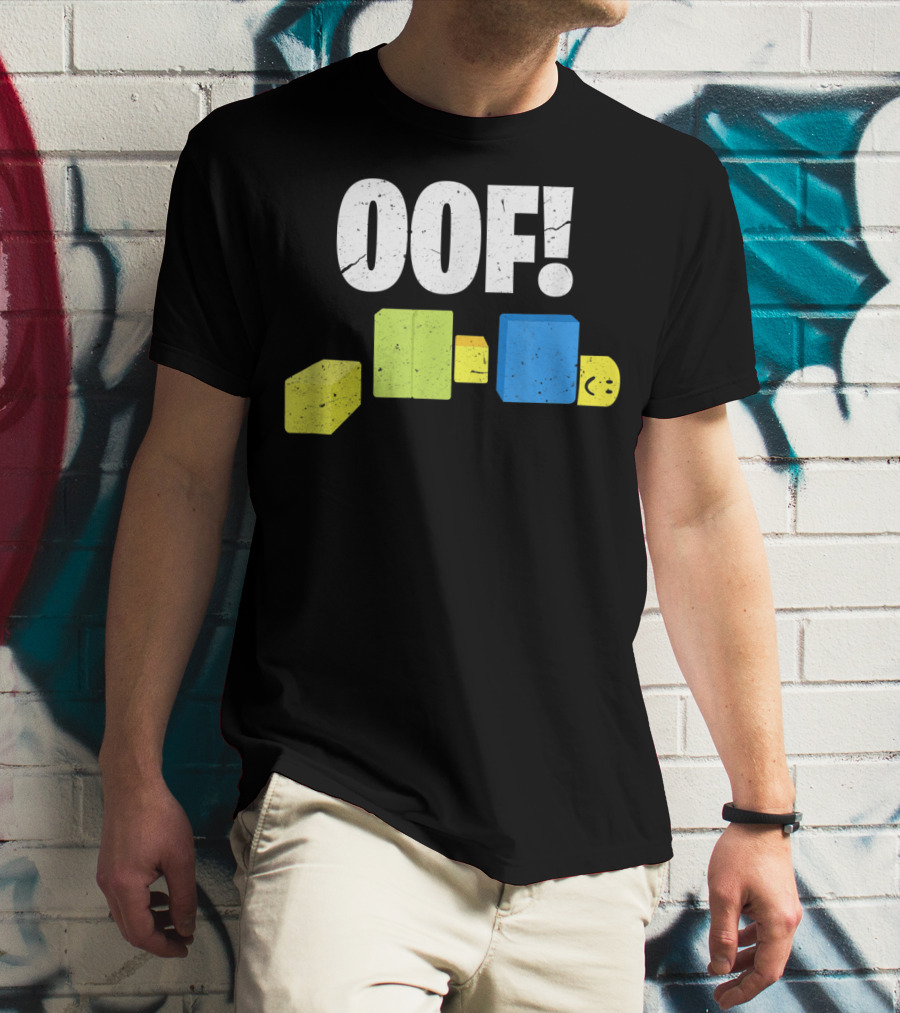 Oof Blox Noob Funny Gamer Blocks Oof Face T-Shirt