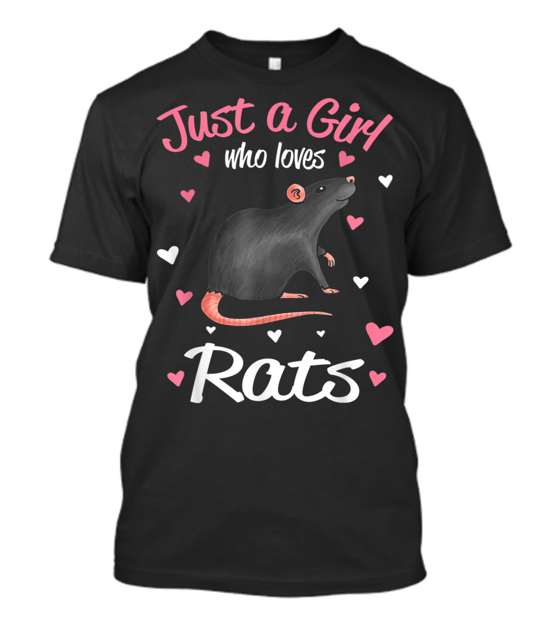 Just A Girl Who Loves Rats With Hearts T-Shirt