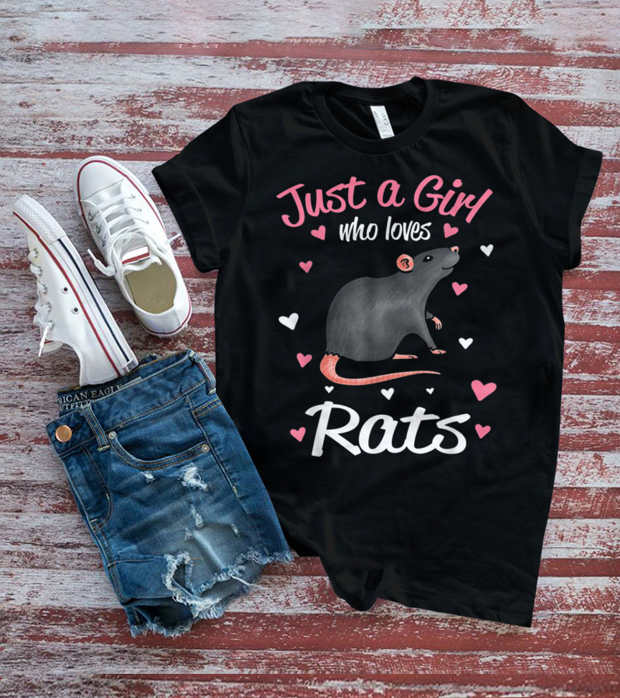 Just A Girl Who Loves Rats With Hearts T-Shirt