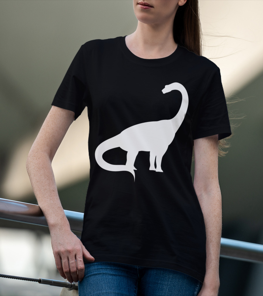 Retro Brachiosaurus Dinosaur Silhouette Classic Minimalist T-Shirt