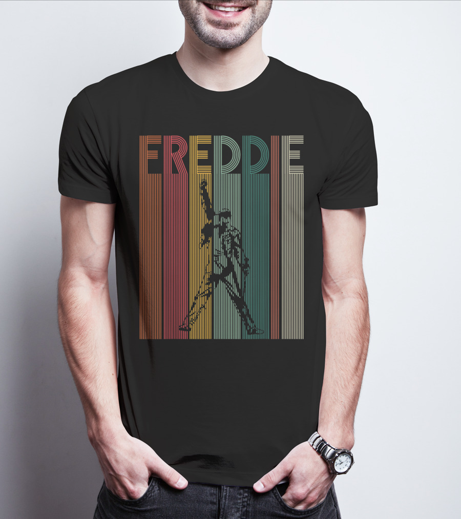 Freddie Mercury Retro Distressed Vintage Line T-Shirt