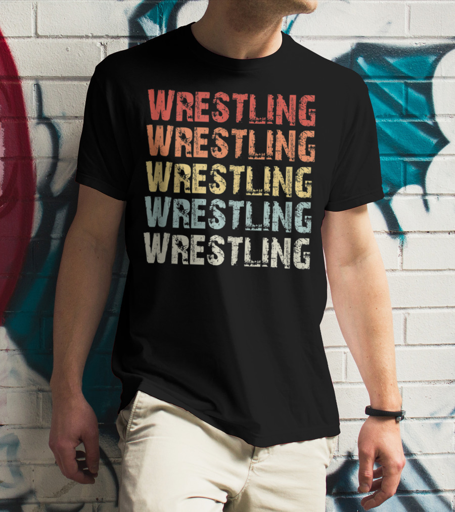 Wrestling Wrestling Wrestling Wrestling Wrestling Retro Lover T-Shirt