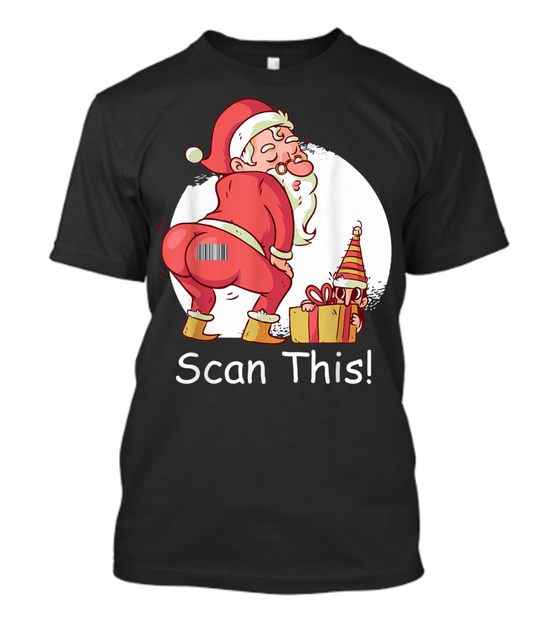 Scan This Santa Claus Butt With Barcode And Holiday Gift T-Shirt