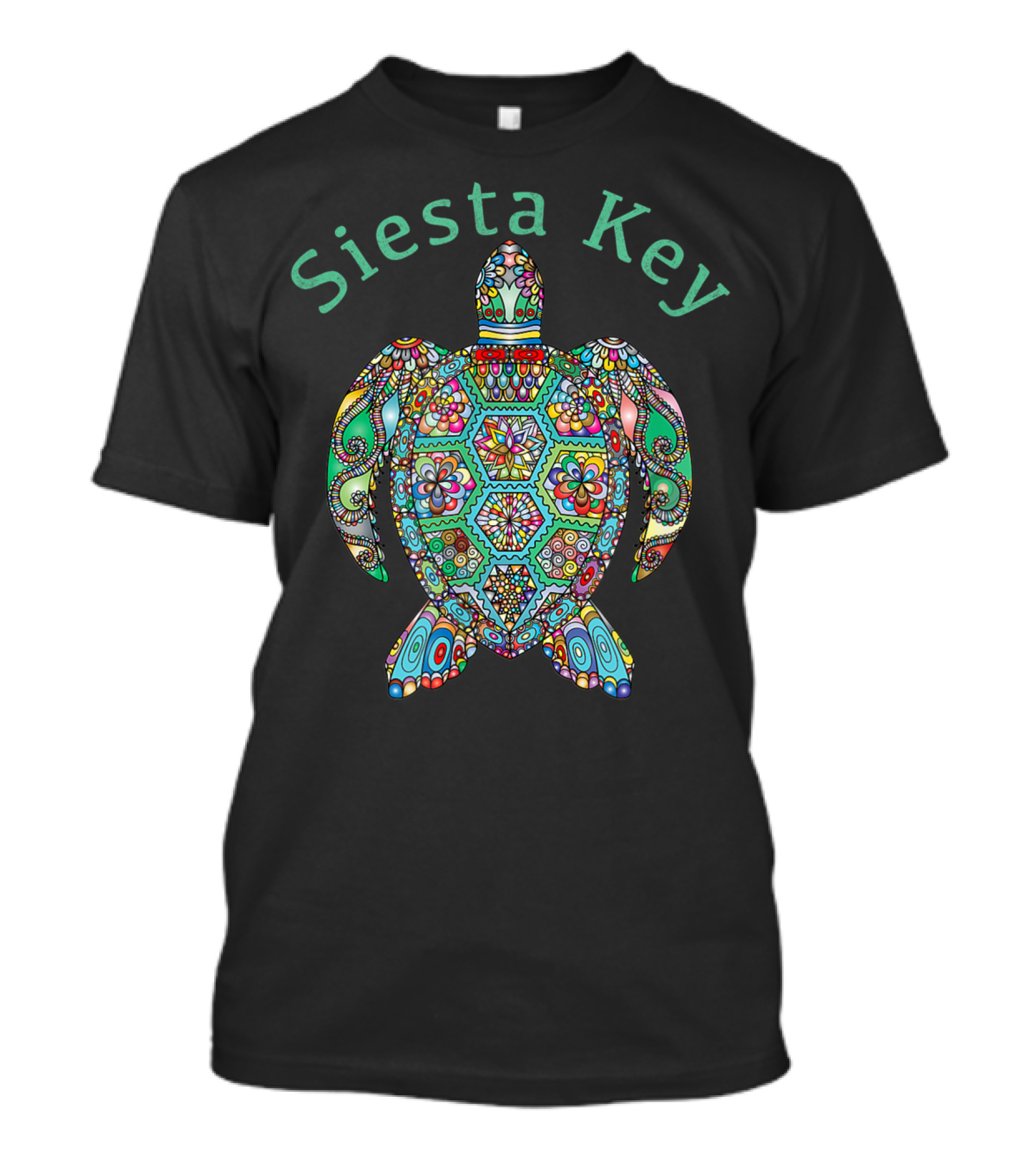 Siesta Key Vibrant Tribal Turtle T-Shirt