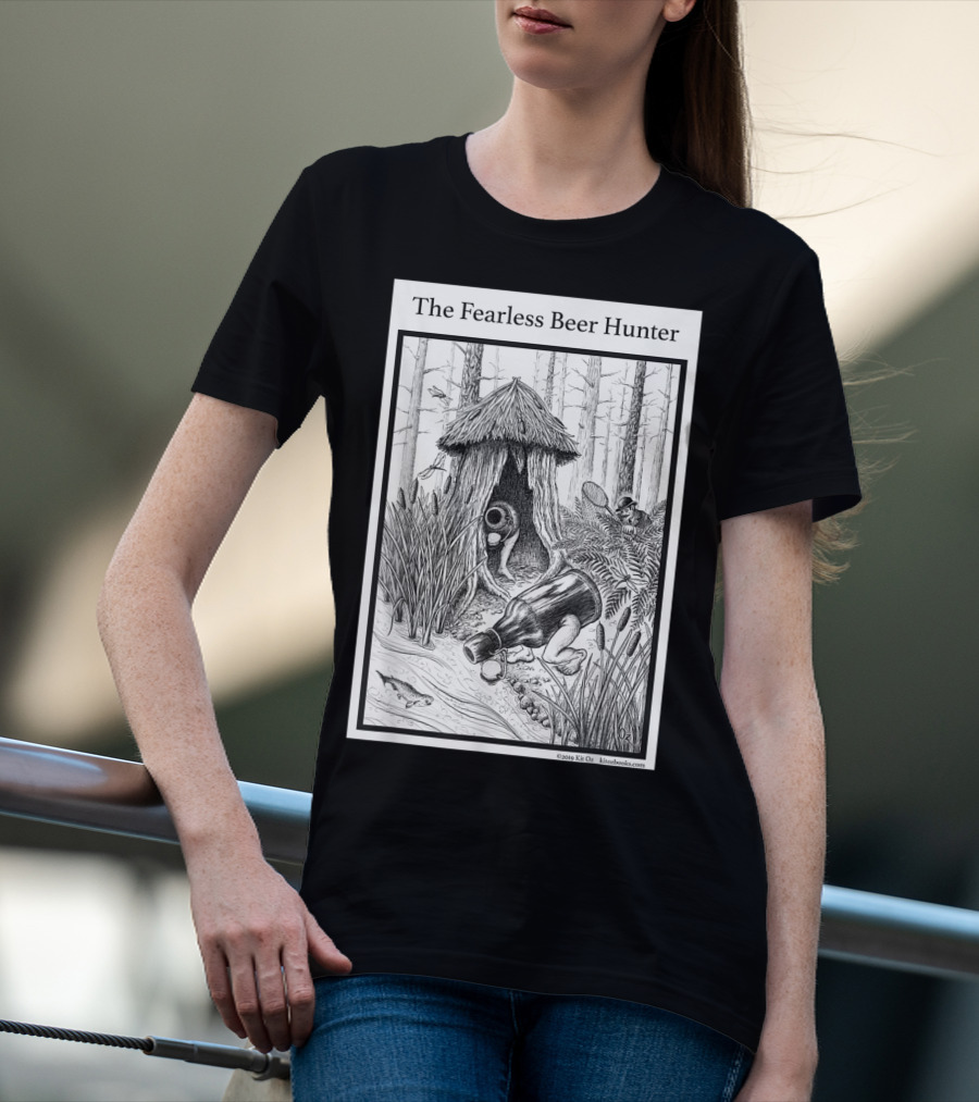 The Fearless Beer Hunter Forest Adventure Hut Scene T-Shirt