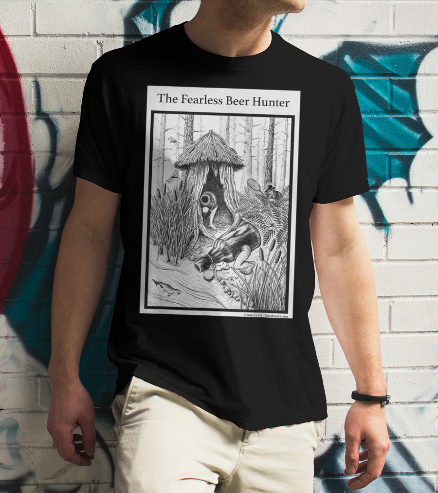 The Fearless Beer Hunter Forest Adventure Hut Scene T-Shirt