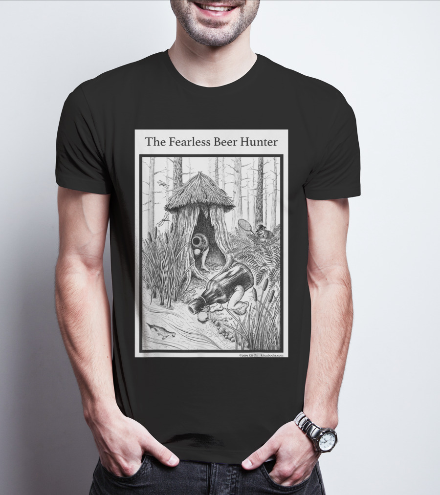 The Fearless Beer Hunter Forest Adventure Hut Scene T-Shirt