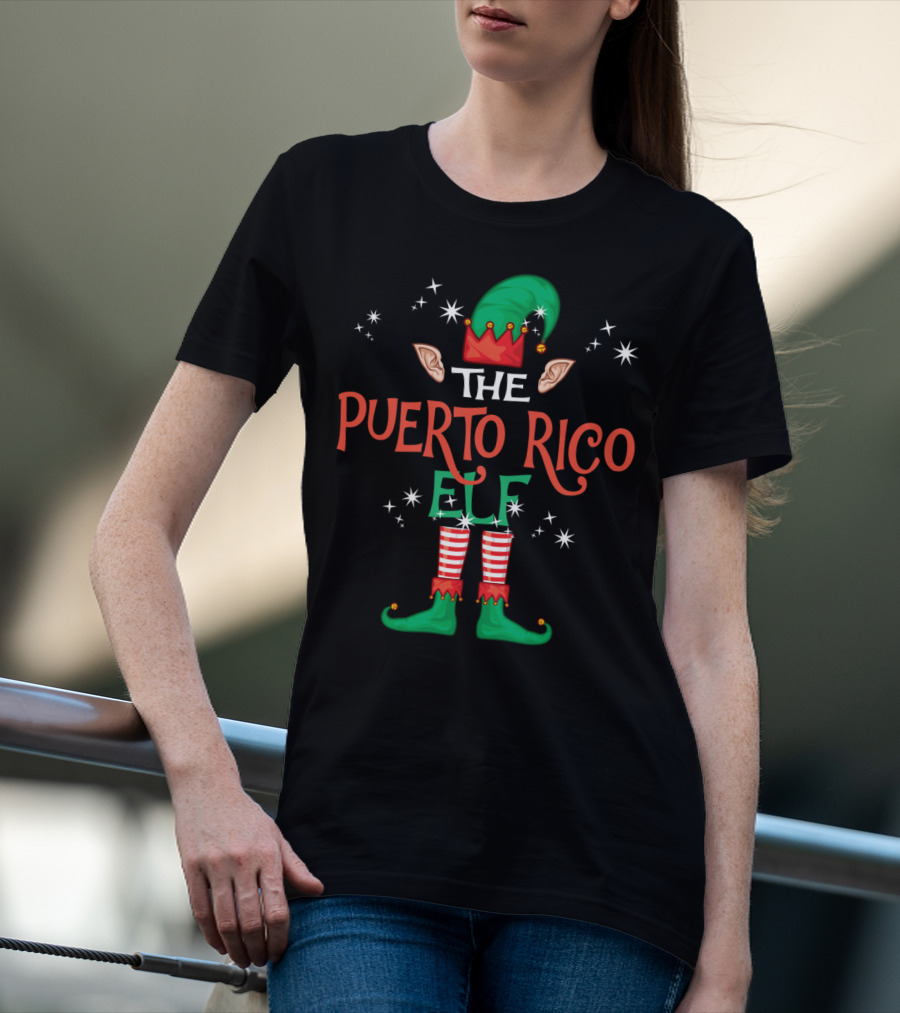 The Puerto Rico Elf Christmas Family Group T-Shirt