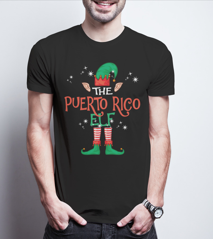The Puerto Rico Elf Christmas Family Group T-Shirt
