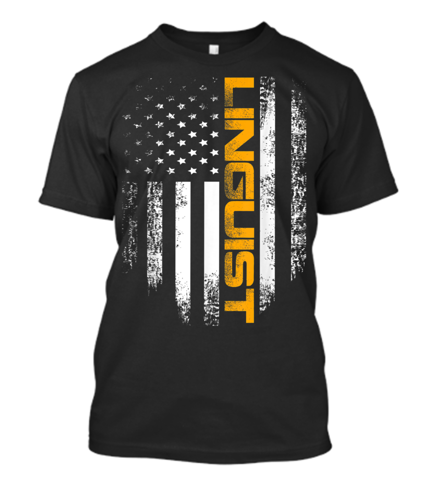 Vintage American USA Flag Linguist Cool T-Shirt