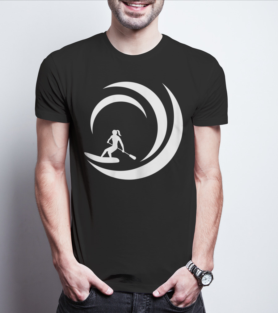 Stand Up Paddle Board SUP Paddling Wave Circle T-Shirt