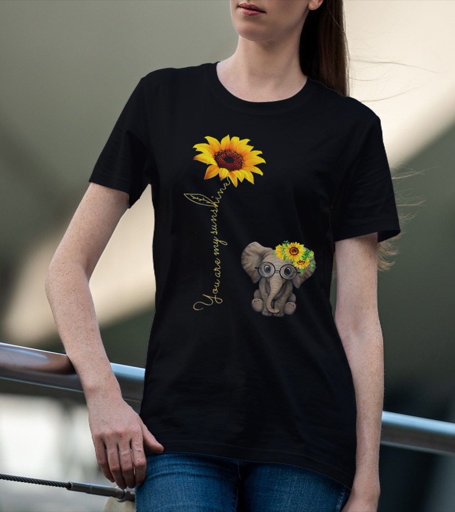 You Are My Sunshine Sunflower Elephant Hippie T-Shirt