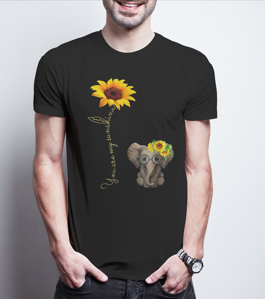You Are My Sunshine Sunflower Elephant Hippie T-Shirt