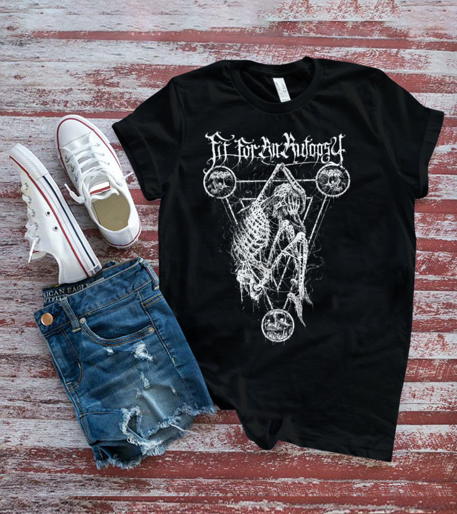 Fitforanautopsy Skeleton With Triangular Geometric Skull T-Shirt