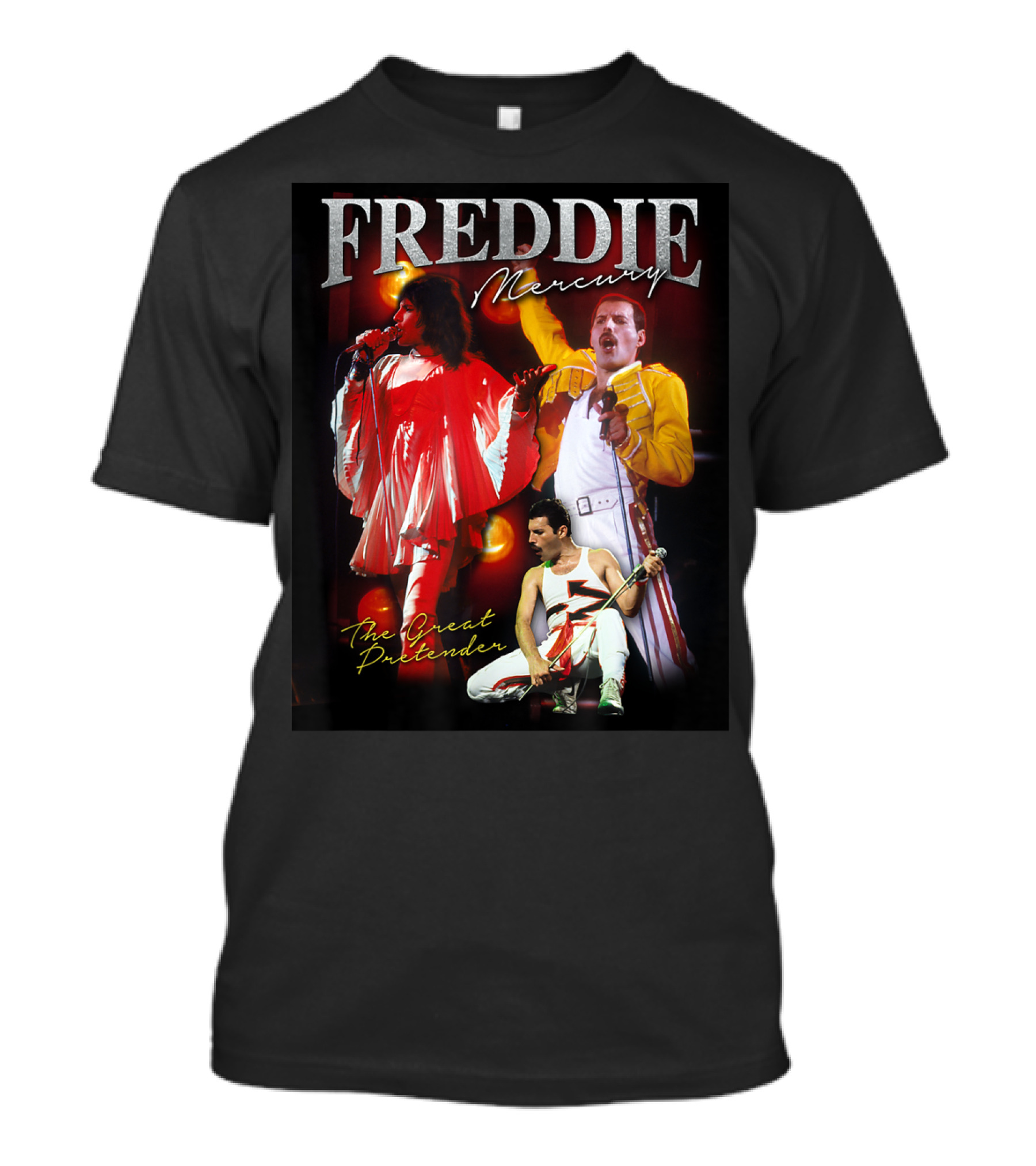 Freddie Mercury The Great Pretender Concert Image Montage T-Shirt
