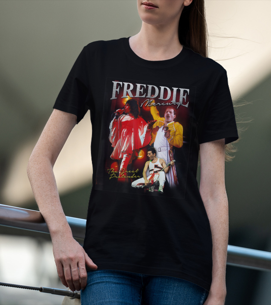 Freddie Mercury The Great Pretender Concert Image Montage T-Shirt