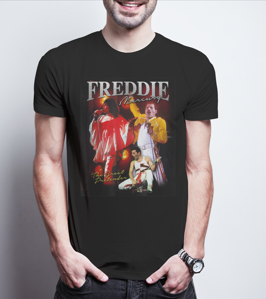 Freddie Mercury The Great Pretender Concert Image Montage T-Shirt